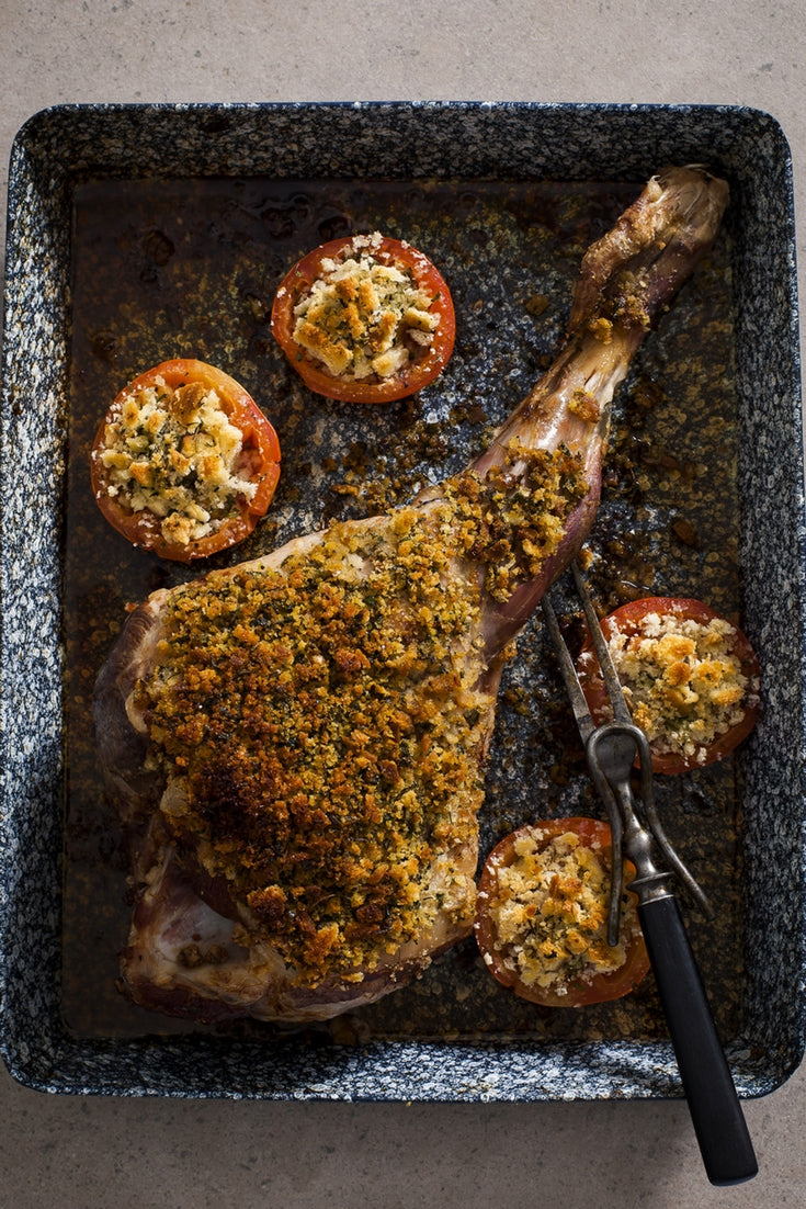 Roasted Lamb in a Herb Crust