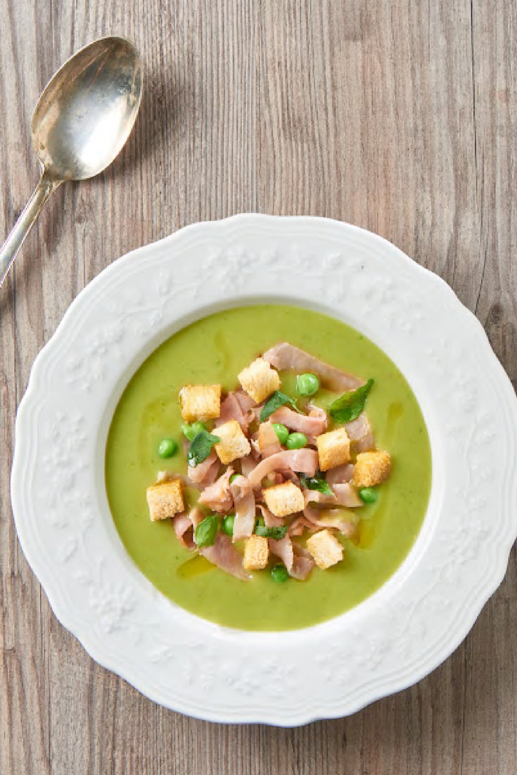 Fresh Pea Soup with Smoked Ham