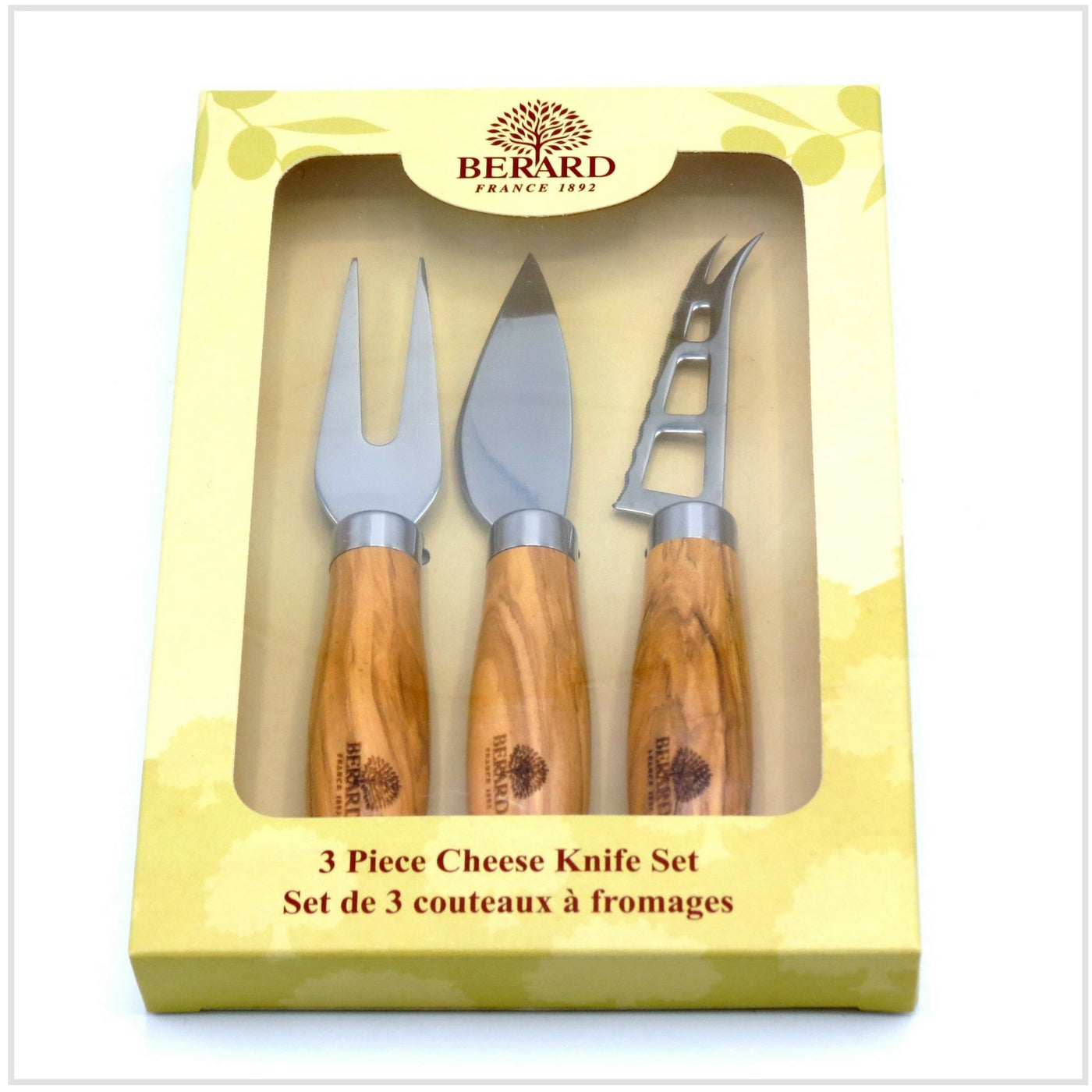 Berard Olivewood Cheese Knife Set 3pc