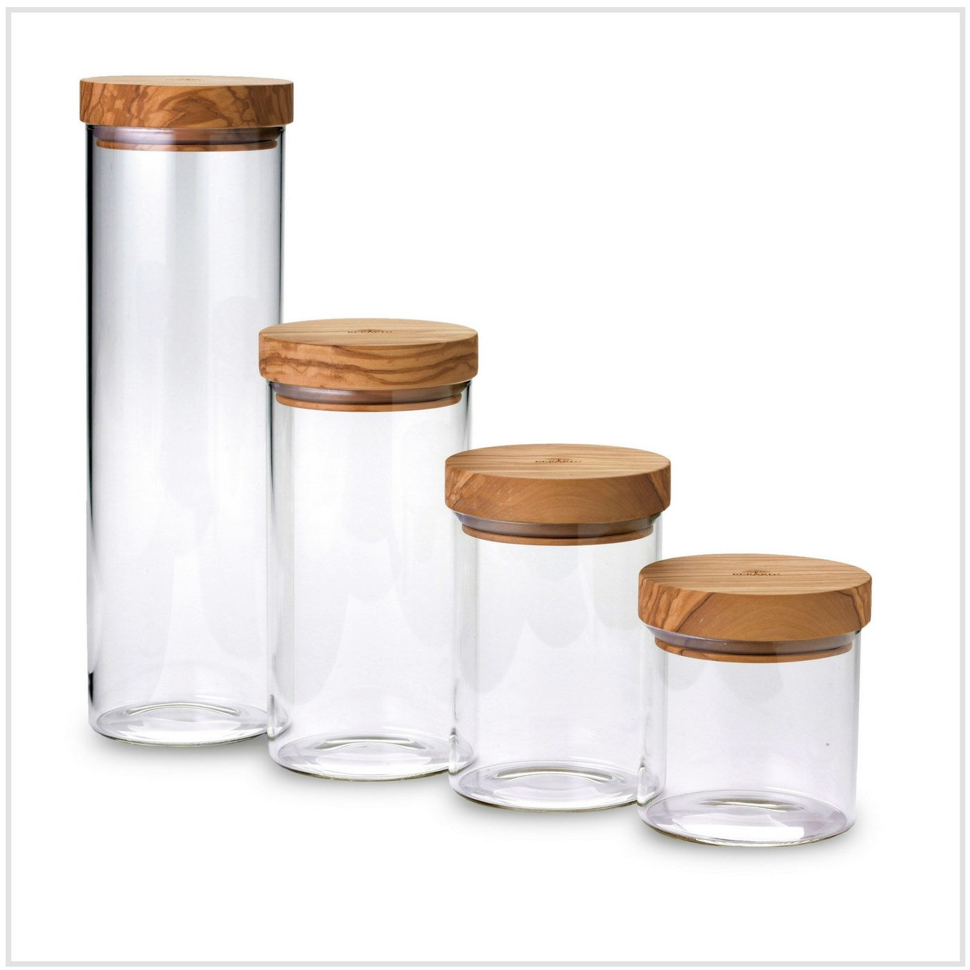 Glass Jar w/ Olive Wood Lid 400ml
