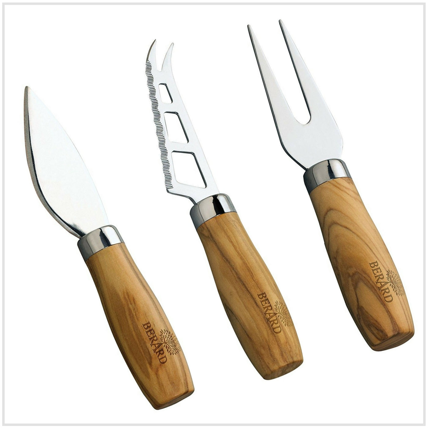 Berard Olivewood Cheese Knife Set 3pc