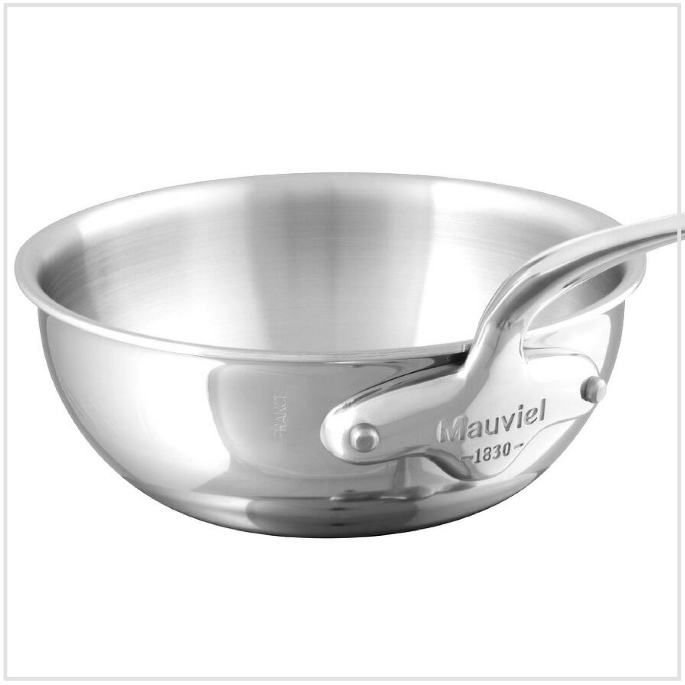 Mauviel Stainless Steel M'Cook Curved Splayed Saute Pan 24cm